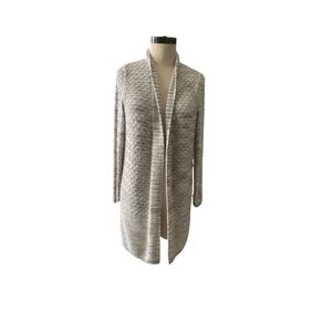 J. Jill Women’s Long Sleeve Cardigan, Grey & White Size M
